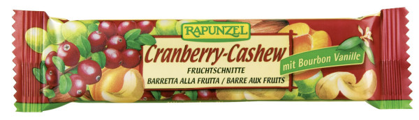 Rapunzel Fruchtschnitte Cranberry-Cashew 40g