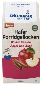Spielberger Hafer Porridgeflocken Apfel Zimt Winteredition, demeter - 400g