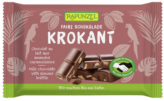 Rapunzel Vollmilchschokolade Cristallino Krokant 100g