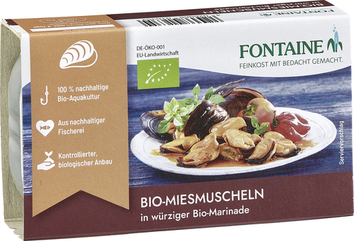 Fontaine Bio-Miesmuscheln in Bio-Marinade 120g