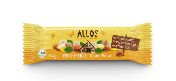 Allos Fruchtriegel Banane-Mandel 40g