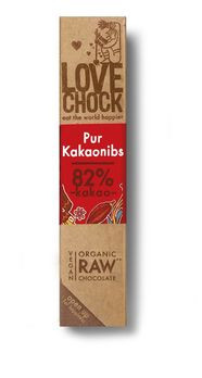 Lovechock Pur Kakaonibs Schokolade 82% Kakao 40g