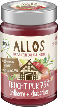 Allos Frucht Pur 75% Aufstrich Erdbeer-Rhabarber 200g