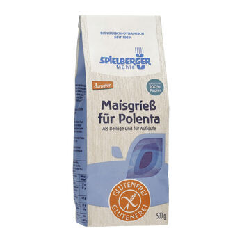 Spielberger Maisgrieß für Polenta, glutenfrei, demeter 500g