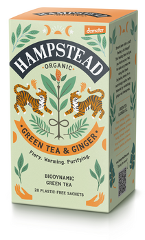 Hampstead Tea Grüntee Ingwer demeter 20 Beutel