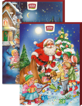 Rosengarten Adventskalender mit Vollmilchschokolade 2-fach sortiert 75g/W