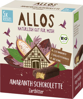 Allos Amaranth Schokolette Zartbitterriegel 5er Pack 125g