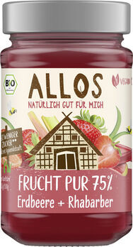 Allos Frucht Pur 75% Aufstrich Erdbeer-Rhabarber 250g