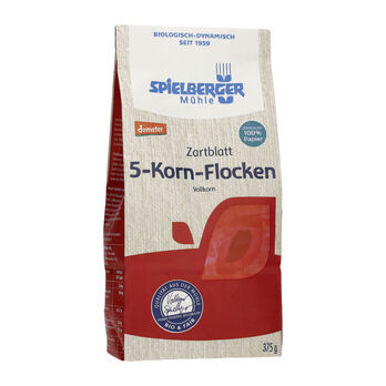 Spielberger 5-Korn-Flocken, Zartblatt, demeter 375g