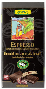 Rapunzel Zartbitter Schokolade mit Espresso-Splittern 80g