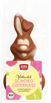 Rosengarten Vollmilch-Osterhase mit weißer Schokolade geschminkt 80g/S