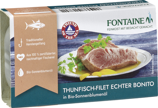 Fontaine Thunfisch-Filet Echter Bonito in Sonnenblumenöl 120g