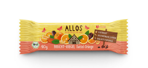 Allos Fruchtriegel Dattel-Orange 40g