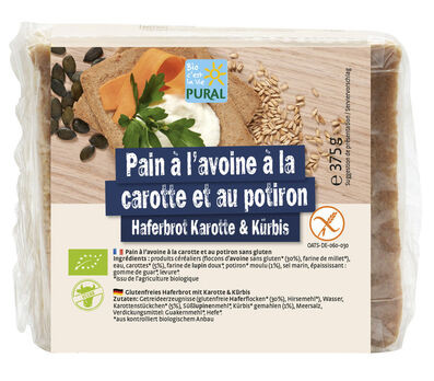 Pural Hafer-Karotten-Kürbis Brot glutenfrei 375g