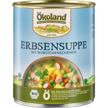ökoland Erbsensuppe Erbsentopf mit Würstchenscheiben 800ml